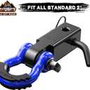 AUTOBOTS Tow Hitch Receiver 2", 45,000 Lbs Break Strength Shackle Hitch Receiver with 5/8" Screw Pin, 3/4 Shackle, Towing Accessories for Vehicle Trailer Recovery Off-Road Blue&Black