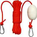 BeGrit Floating Rope 1/4" X 32.8' Anchor Rope with Hook Buoy Polypropylene Rope Mooring Rope Kayak Canoe Tow Throw Line for Boat Camping Hiking Awning Tent 6mm x 10m