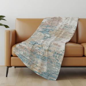 Addison Rugs ASB69 Teal 50" x 70" Oversized Sherpa Throw Blanket, Machine Washable