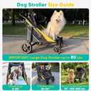 Petbobi Dog Stroller for Large & Medium Dogs - Easy Fold Dual Entry Pet Stroller with One-Foot Brake, All Terrain Wagon Cart with Air Mesh, Ideal for Large Senior Pets up to 80 lbs, Black