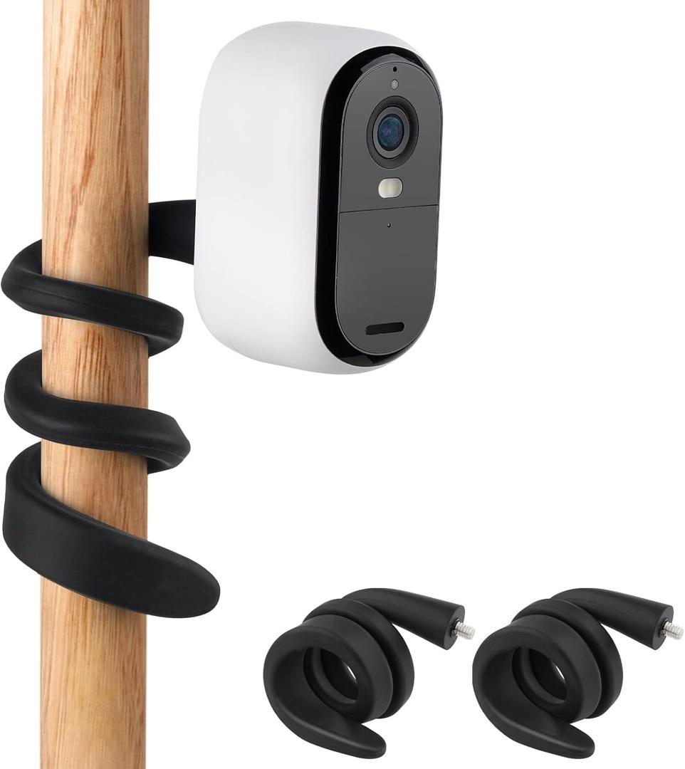 2Pack Security Camera Mount Compatible with Arlo Essential 2K Outdoor/Indoor/Spotlight, Arlo Pro/Pro2/Pro3/Pro4/Pro5S, Flexible Twist Mount for Arlo Cameras Without Wall Damage