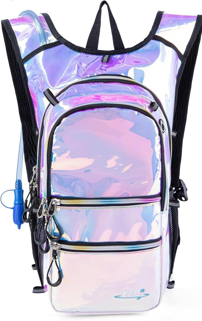 Hydration Backpack Pack with Cool Lights, 2L Water Bladder, Lightweight Bag for Running, Hiking, Bike, Climbing, Music Festival Essential, and Rave
