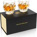 KANARS Old Fashioned Whiskey Glasses - Set of 2 Bourbon Glass 10 oz with Luxury Box - Ultra Clear Crystal Rocks Barware for Scotch, Irish Whisky, Rum and Cocktail, Gift for Men
