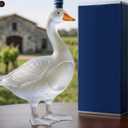 30th Anniversary 3D Sculpted Vodka Bottle, Premium Frosted Glass Decanter | Goose Wine Bottle Holder, Unique Liquor Bottles for Home Bar Decor, Art Sculpture Gift Set with Luxury Blue Presentation Box