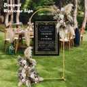 6.6FT Metal Wedding Arch Stand Gold Square Arched Backdrop Frame for Party Ceremony Valentines Day Birthday Bridal Baby Shower Garden Floral Balloon Arch Decoration