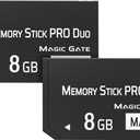 Original 8GB 2Pack Memory Stick Pro Duo MARK2, High-Speed Memory Stick Duo Compatible with PSP1000 2000 3000 Accessories and Digital Camera Memory Cards (black-8GB-2pcs)