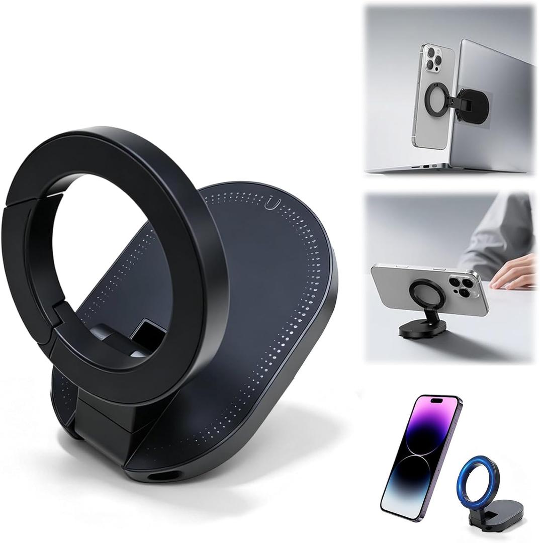 3-in-1 Suction Magnetic Phone Holder, 360° Rotatable Phone Tripod Mount Magnetic Gym Phone Holder, Ultra Magnetic Suction Mount, Ideal for Car Dashboard, Gym, Kitchen, Office