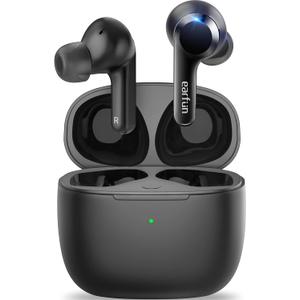 EarFun Air True Wireless Earbuds, Bluetooth Earbuds with 4 Mics, Sweatshield IPX7 Waterproof with Volume Control, USB-C Fast Charge, in-Ear Headphones with Wireless Charging, Deep Bass, 35H Playtime