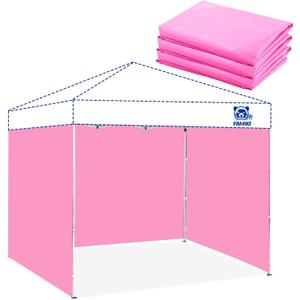 3PCS Canopy Sidewalls for 10x10 Pop Up Canopy Tent Waterproof, 99% UV Protection, 3 Piece Sidewalls, Pink(Sidewall Only, Canopy Tent NOT Included)