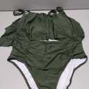 Sovoyontee Women's 2 Piece Plus Size High Waisted Swimsuit Bathing Suit (3X-Large Plus, Army Green)