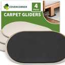 2 x Furniture Sliders for Carpet 4 PCS - 9 1/2 inch Furniture Moving Slider Chair Legs Floors Protectors– Move Your Furniture Easy & Safely (for Carpet)