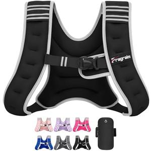 Fragraim Weighted Vest for Women Men - 25lb Weight Vest with Reflective Stripe, Detachable Phone Pouch, Ideal for Walking, Strength Training, Running, Workout, Cardio