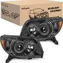 Nilight Headlights Assembly for Toyota 4Runner 2006 2007 2008 2009 Headlamp Black Housing Amber Reflector