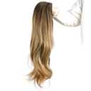 24 Long Wavy Clip in Half Head Tied Wig Japanese Synthetic fibers Hair Extensions For Women 210g 9-7-2#