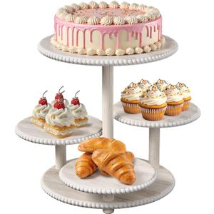 HURZMORO White Cupcake Stand for 50 Cupcakes, Rustic Cake Display Tower - Cupcake Carrier and Dessert Tier Stand Combo for Wedding, Baby Shower, Tea Party - Cupcake Stands for Dessert Table(Bohemia)