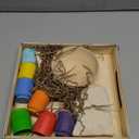 Ulanik Small Rainbow Balls in Cups Toddler Montessori Toys for 3+ Year Old Kids Wooden Matching Game for Learning Color Sorting and Counting  7 Balls