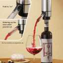 Rechargeable Electric Wine Gift Set - Aerator, Vacuum Stoppers, Foil Cutter and Bottle Opener for Home Bar and Outdoor Parties (Silver)