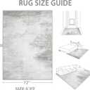 Area Rugs 6x9 Living Room: Washable Rug Modern Abstract Large Rugs Soft Non Slip Neutral Rug Stain Resistant Indoor Carpet for Bedroom Kitchen Dining Room Nursery Home Rugs(Grey,6'x9')