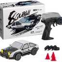 1/64 Scale Drift RC Car, 2.4Ghz Mini Sports Car, 4WD RC Truck Model Toys, Full Proportional, with Replaceable Tires, Gift for Adults and Kid (Gray)