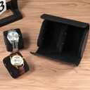 ROSELLE Watch Roll Travel Case for Men and Women- 2 Watch Storage and Organizer-Secure Storage with Innovative Removable Pillows & Solid Dividers for Home, Travel and Display (Black Cross-2 Slot)