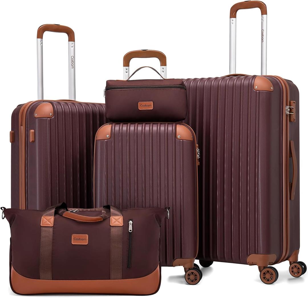 Cosbarn Luggage Sets, Lightweight Durable Hardshell, 5 piece Suitcase Sets