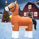 DomKom 9FT Clydesdale Horse Inflatables Christmas Spring, Farm Ranch Giant Blow up Animals Cute, Decorations Outdoor Yard Built-in LED Lights Big Large Decor Party Lawn Holiday Outside