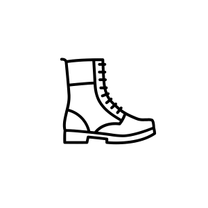 Lace-up Combat Boots, 11W