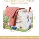 Bear Nursery Decor Storage Basket Foldable With Waterproof PE Coating, Square Large Canvas Laundry Hamper,Diaper Bag Baskets for Kids,Boys and Girls, Bathroom, Bedroom, Clothes,Toy BinWhite