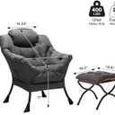 HollyHOME Lazy Chair with Foldable Ottoman, Accent Comfy Lounge Armchair and Folding Footrest Stool, Leisure Sofa Reading Chair and Footstool for Living Room, Bedroom, Dorm,Dark Grey