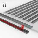 10Pack Tile Edge Trim,53''x0.4'' Peel and Stick Aluminum Backsplash Trim,Self Adhesive Decorative Marble Tile Liner,Matte Gray, 10 PCS *