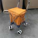 Carritos de compras para comestibles, carrito plegable con ruedas giratorias delanteras dobles de 360, impermeable, extrable, forro de lona con cubierta para lavandera, comestibles (Naranja)