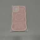 Jusy Butterfly Phone Case for iPhone 12/12 Pro, Compatible with MagSafe, Silicone Cute Butterfly Curly Wave Edge Phone Case, Slim Shockproof Protective Phone Cover for Women Girls, Pink