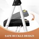 HBTower 3 Step Ladder, Folding Step Stool with Wide Anti-Slip Pedal, Sturdy Steel Ladder, Convenient Handrail, Lightweight, Portable Steel Step Stool