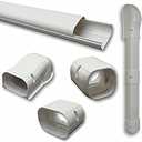 DuctlessAire Paintable Mini Split Line Set Cover Kit - Lineset Cover for Ductless Mini Split Air Conditioner Unit - Outdoor Cable Covers - Wall Cap, Hide-A-Line, Coupler & End Cap (White, 3" x 7.5 Ft)