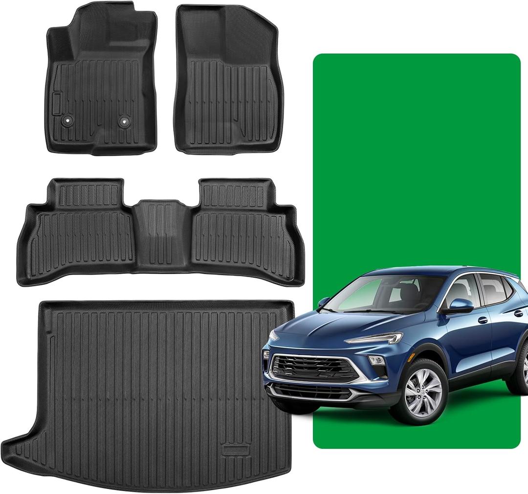 Floor Mats & Cargo Liners for Buick Encore GX AWD 2020-2025 2026 (Not for FWD). TPE All-Weather Trunk Mats for Buick Encore GX, Accessories (4PCS)