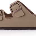 ODOLY Unisex Cork Footbed Slide Sandal, Arch Support Summer Outdoor Sandals with Adjustable Buckle for Women and Men 37