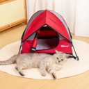 GDanes Cat House Portable Indoor/Outdoor Red Cat Tent for Cats and Small Dogs with Soft Pad