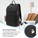 Backpack for Men Slim & Expandable Travel Laptop Backpack with USB Charging Port Water Resistant Anti-Theft Business Backpack Fits 17.3In Laptop for Commute Work College with Small BagBusiness Black