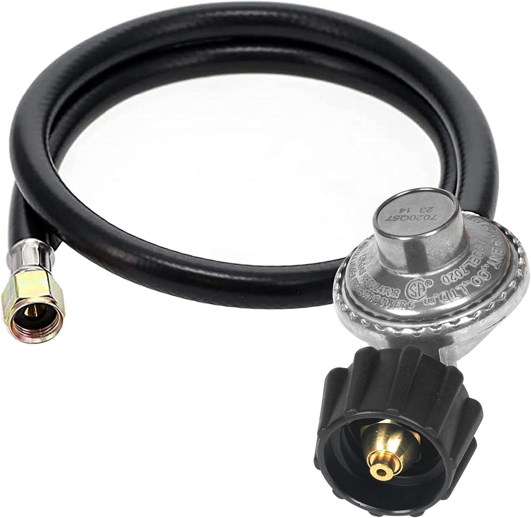 2-Feet Universal Propane Gas Grill Regulator and Hose, Replacement for Weber, Charbroil, Nexgrill Grill, Propane Patio Heater and Fire Pit