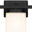 Tawson Adam Modern 3-Light Vanity Light Industrial Wall Sconce Lighting Fixture with Etched Glass Shade in Dark Bronze Black Finish for Bathroom, Hallway, Kitchen, Mirror