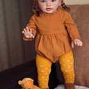 26 Inch Realistic Reborn Baby Doll, Lifelike Newborn Toddler Dolls with Curly Hair & Blue Eyes, Soft Cloth Body Girl Toy with Full Vinyl Limbs Gift Set for Kids Age 3+