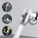 Rotatable Faucet Extender for Bathroom Sink,Multi-Function Sink Faucet Extender with Sprayer,Enhances Faucet Functionality (Silvery)