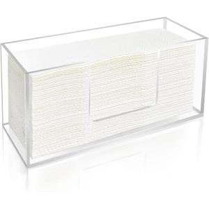 1Pack Acrylic Paper Towel Dispenser, Napkin Holder for Bathroom, Kitchen & Countertop  Paper Towel Holder Z-Fold/C-Fold/Multi-Fold Holder, Shatter-Resistant & Space-Saving (1)