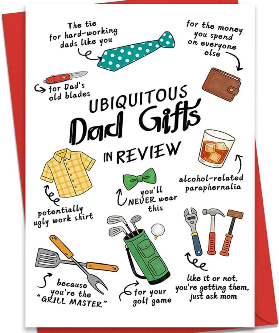 2 x Happy Father's Day Card for Dad Father, Funny Dad Birthday Decoration Card, Humorous Father's Day Cards Gifts, Appreciation Gift Idea from Daughter Son, Birthday Cards for Dad