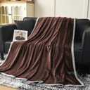 Fleece Bed Blankets Throw Size - Soft Lightweight Plush Fuzzy Cozy Luxury Blanket Microfiber Throw for Couch Bed,All-Season Breathable,40x60 Inches (Brown)