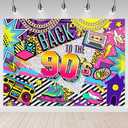 Mocsicka 7x5ft Back to The 90's Backdro 90s Theme Birthday Party Decorations Background House Party The 90's Hip Hop Sign Party Decorations 80's Party Supplies