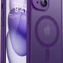 CANSHN Magnetic for iPhone 15 Case, Upgraded [Full Camera Protection] [Compatible with Magsafe] [Translucent Matte] Shockproof Protective Phone Case for iPhone 15 6.1" - Deep Purple