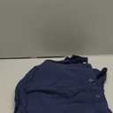 Women's Mandarin Collar Button-Down Shirts Casual Cotton Long Sleeve Blouses (XX-Large, 00057_ Navy Blue)