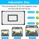 Fish Tank Lid Magnetic Aquarium Net Cover with Feeding Window 5-50 Gallon Aquarium Lid Anti-Jumping Net for Fish 11.8 FT DIY Magnetic Aquarium Cover (Black)