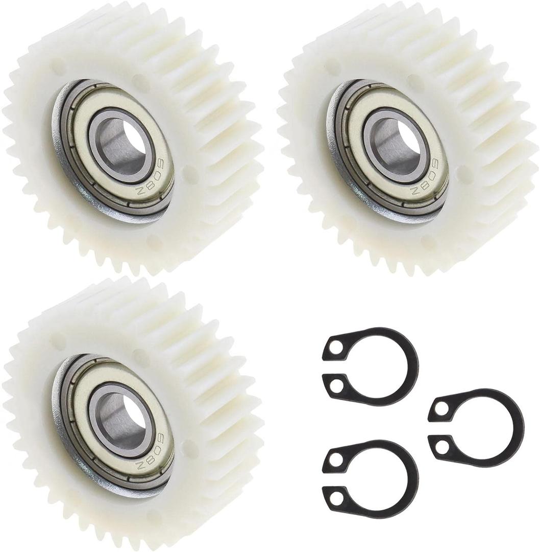 3PCS 36 Teeth E-Bike Wheel Hub Motor Planetary Gears with Bearing Compatible with Bafang Motor 38mm Diameter Nylon Motor Gear, White
